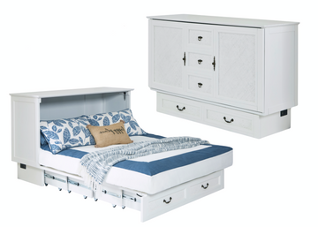 Arason Creden-ZzZ Kingston White Queen Murphy Cabinet Bed In A Box