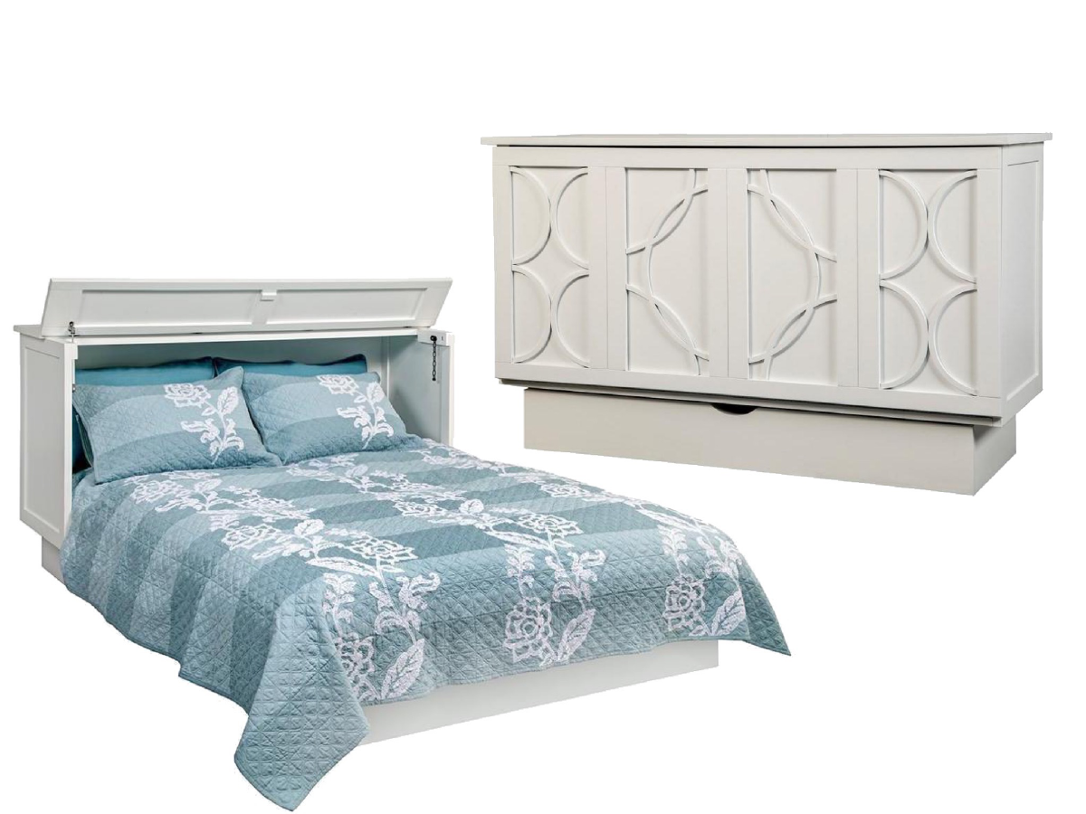 Arason Creden-ZzZ Brussels White Queen Murphy Cabinet Bed In A Box