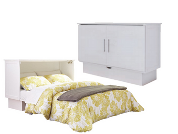 Arason Creden-ZzZ Madrid White Queen Murphy Cabinet Bed In A Box