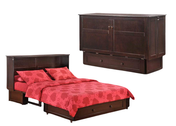 Night & Day Clover Dark Chocolate Queen Murphy Cabinet Bed In A Box