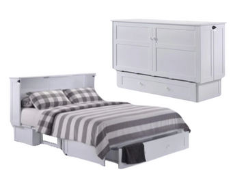 Night & Day Clover White Queen Murphy Cabinet Bed In A Box