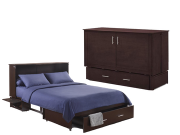 Night & Day Sagebrush Dark Chocolate Queen Murphy Cabinet Bed In A Box