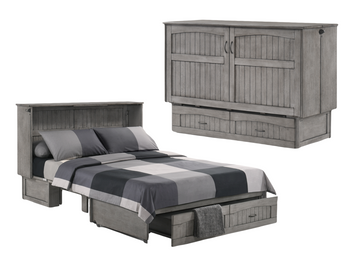 Night and Day Alpine Rustic Gray Queen Murphy Cabinet Bed In A Box