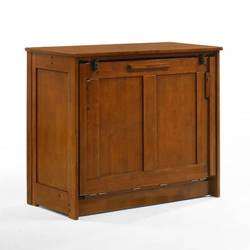 Night and Day Orion Cherry Twin Murphy Cabinet Bed In A Box