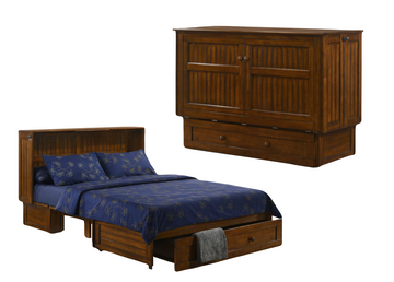 Night & Day Daisy Black Walnut Queen Murphy Cabinet Bed In A Box