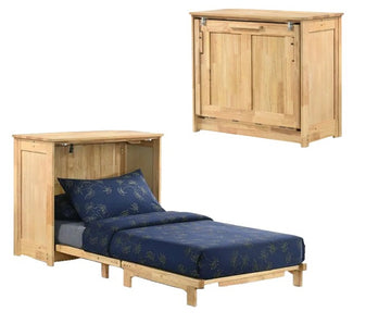 Night and Day Orion Natural Twin Murphy Cabinet Bed In A Box