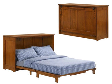 Night and Day Orion Cherry Full Murphy Cabinet Bed In A Box