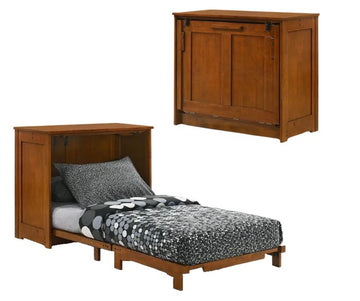 Night and Day Orion Cherry Twin Murphy Cabinet Bed In A Box