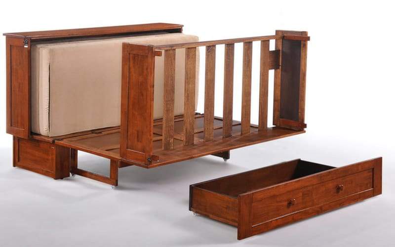 Clover Queen Murphy Cabinet Bed Cherry - Futons 4 Less