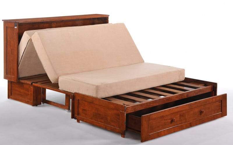 Clover Queen Murphy Cabinet Bed Cherry - Futons 4 Less